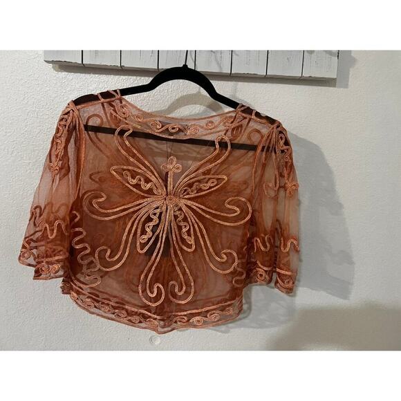 NWT Pretty Angels Boho butterfly top sheer dressy fairycore festival pretty sz S - Picture 9 of 12
